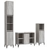 vidaXL Set Mobili da Bagno 3 pz Grigio Sonoma in Legno Multistrato
