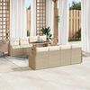 vidaXL Set Divano da Giardino con cuscino 7 pcs beige e panna