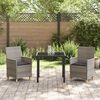 vidaXL Set da Pranzo per Giardino 3 pcs Grigio polyrattan