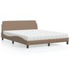 vidaXL Letto con Materasso Dover Cappuccino 160x200cm Similpelle