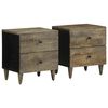 vidaXL Comodini 2pz Grigio Chiaro 40x33x46 cm in Legno Massello Mango