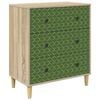 vidaXL Cassettiera GELEEN Stampa geometrica smeraldo 66 x 36,5 x 75 cm