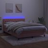 vidaXL Letto a Molle con Materasso e LED Rosa 140x200 cm in Velluto