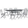 vidaXL Set da Pranzo per Giardino 9 pz Antracite Rete e Acciaio
