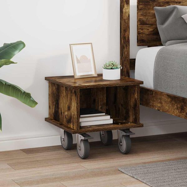 vidaXL Supporto TV Rovere fum&eacute; 37 x 35 x 35 cm Legno multistrato