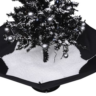 vidaXL Albero di Natale con Nevicata e Base ad Ombrello Nero 75 cm PVC