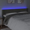 vidaXL Testiera a LED Grigio Scuro 203x16x78/88 cm in Velluto