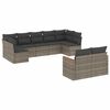vidaXL Set Divano da Giardino 9 pz con Cuscini Grigio in Polyrattan
