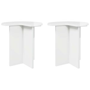 vidaXL Tavolo laterale 2 pcs Bianco Lucido &Oslash; 39 x 38 cm