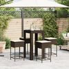vidaXL Set Bar da Giardino 5 pz con Cuscini in Polyrattan Marrone