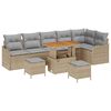 vidaXL Set Divano da Giardino con cuscino 9 pcs Beige polyrattan