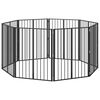vidaXL Cancello per cani 8 pz Nero 80 x 100 cm Acciaio zincato