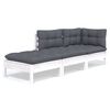 vidaXL Set Divani da Giardino 3 pz con Cuscini Legno Massello di Pino