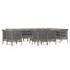vidaXL Set Divani da Giardino 13 pz con Cuscini in Polyrattan Grigio