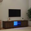 vidaXL Mobile Porta TV con Luci LED rovere marrone 140x40x36 cm