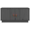 vidaXL Mobile Porta TV Grigio 80x34x40 cm in Legno Massello di Pino