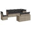 vidaXL Set Divano da Giardino 8pz con Cuscini Grigio Chiaro Polyrattan