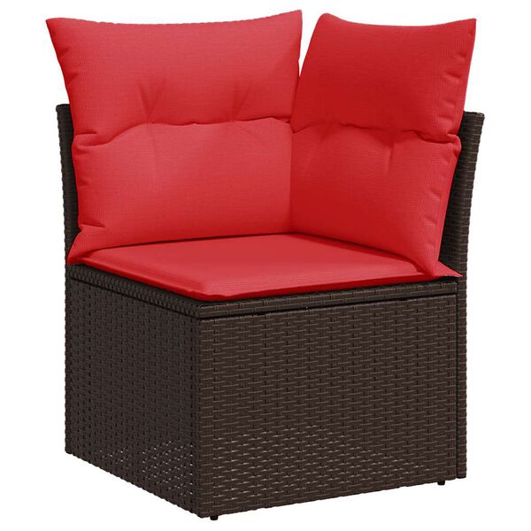 vidaXL Set Divani Giardino 8 pz con Cuscini Marrone Polyrattan Acacia