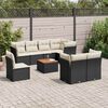 vidaXL Set Divani da Giardino 9 pz con Cuscini Nero in Polyrattan