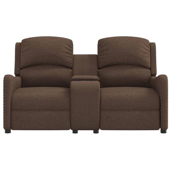 vidaXL Divano Massaggio a 2 Posti con Portabicchieri Marrone