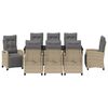 vidaXL Set da Pranzo per Giardino 9 pcs Beige polyrattan