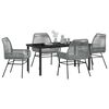 vidaXL Set da Pranzo per Giardino con cuscino 5 pcs Grigio polyrattan