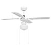 vidaXL Ventilatore da Soffitto con Luce 106 cm Bianco