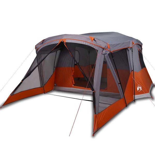 vidaXL Tenda da Campeggio con Portico 4 Persone Arancione Impermeabile
