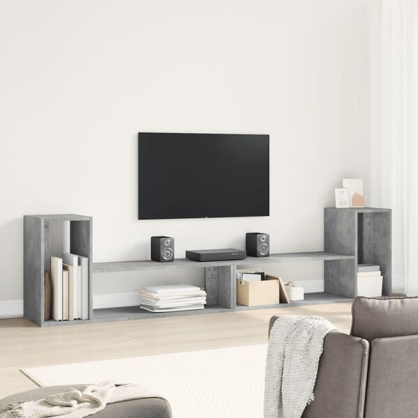 vidaXL Mobili TV Muro 2pz Grigio Cemento 100x30x50cm Legno Multistrato
