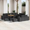 vidaXL Set Divano da Giardino con cuscino 13 pcs Nero polyrattan