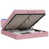vidaXL Letto Ottomano con Materasso e LED Rosa 180 x 200 cm Velluto