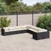 vidaXL Set Divani da Giardino 10pz con Cuscini in Polyrattan Nero