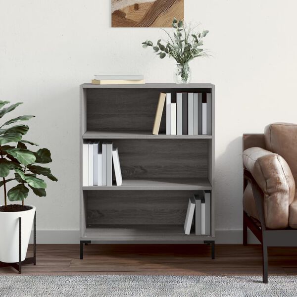vidaXL Libreria Grigio Sonoma 69,5x32,5x90 cm in Legno Multistrato