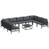 vidaXL Set Divano da Giardino 10 pz Nero Acciaio