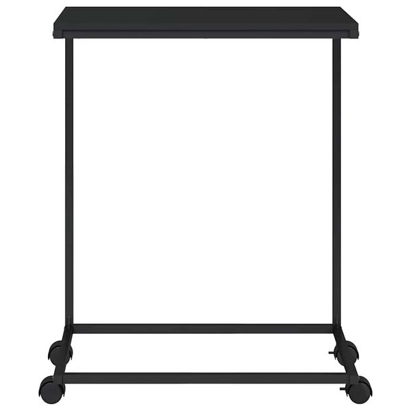 vidaXL Tavolino con Ruote Nero 55x35x70 cm in Legno Multistrato