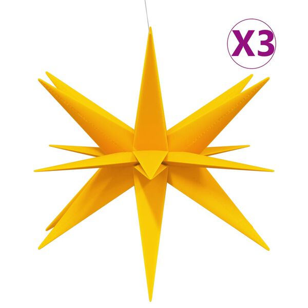 vidaXL Luci di Natale con LED 3 pz Pieghevoli Gialle 100 cm