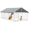 vidaXL Gabbia per Cani da Esterno con Tetto 400x200x150 cm