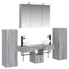 vidaXL Set di mobili per il bagno 6 pz Sonoma grigio
