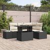 vidaXL Set Divano da Giardino 5 pcs Nero e Crema polyrattan