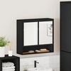 vidaXL Armadietto Specchio da Bagno Nero 65x20x60 cm Legno Multistrato