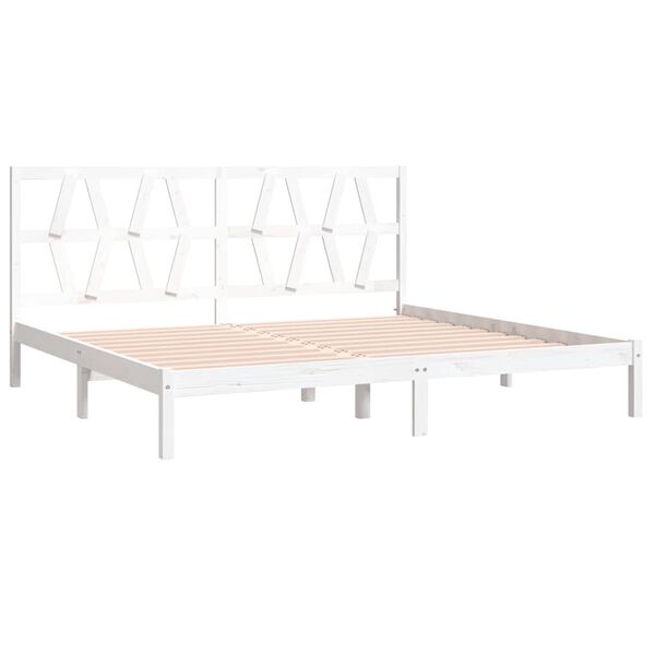 vidaXL Giroletto Bianco in Legno Massello di Pino 200x200 cm