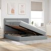 vidaXL Letto con contenitore e materasso Grigio chiaro 160 x 200 cm