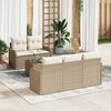vidaXL Set Divano da Giardino Beige polyrattan