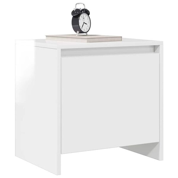 vidaXL Comodino Bianco Lucido 45x34x44,5 cm in Truciolato