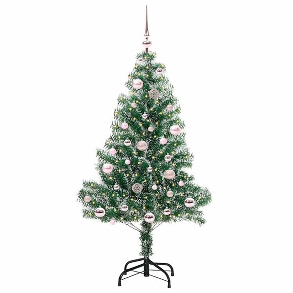 vidaXL Albero di Natale Artificiale Imbiancato con Luci LED 150 cm