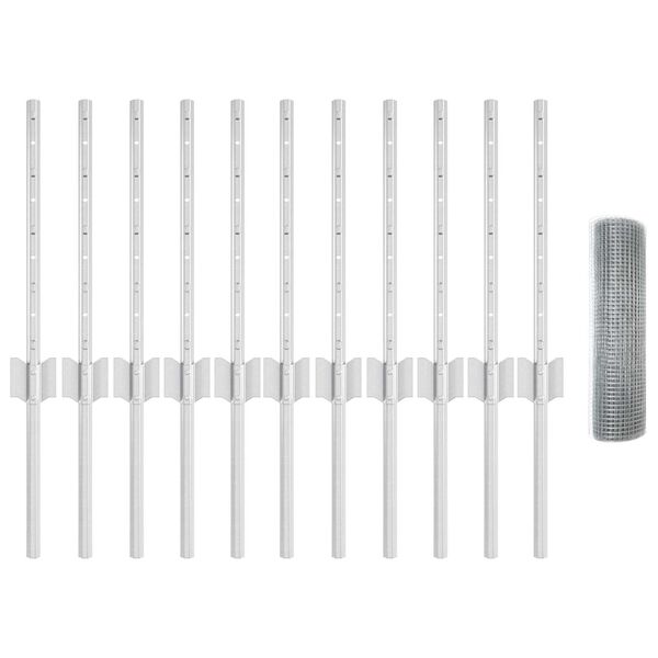 vidaXL Recinzione e Posto Argento 0,4 x 25 m Acciaio