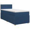 vidaXL Letto box spring con materasso Blu 100 x 200 cm Tessuto