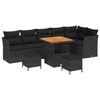 vidaXL Set Divano da Giardino 9 pz Nero polyrattan