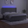 vidaXL Letto a Molle Materasso e LED Grigio Chiaro 180x200 cm Velluto