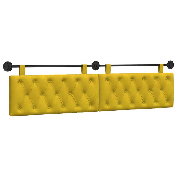 vidaXL Testata appesa Giallo 210 x 55 x 7 cm Velluto